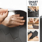 SMART TILES Peel and Stick Backsplash - 5 Sheets of 11.43" x 9" - 3D Adhesive Peel and Stick Tile Backsplash for Kitchen, Bathroom, Wall Tile