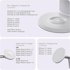 3-in-1 Wireless Charging Station for Apple Devices - Fast Charging Station for iPhone and Watch with MagSafe, Stable Charger Stand for iPhone 17 Air 16 15 14 13 12 Series & iWatch & AirPods
