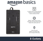 Amazon Basics UPS Battery Backup & Surge Protector 600VA/360W, 8 Outlets, Standby Uninterruptible Power Supply, for Power Outage Protection, Compact, Black