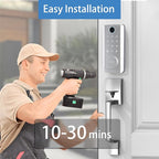 UMIK UMIKSMART Fingerprint Smart Door Lock with Heavy Duty Handleset, Keyless Entry Door Lock, Electronic Keypad Deadbolt Locks, App Control for Front Door, Home (Matte Silver)