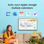ApoloSign 21.5" Digital Calendar: Dual Mode Calendars with Google Play & Multi-calendar Sync, Electronic Planner & Chore Chart, Smart Touchscreen, Interactive Display for Family Schedules (Teak Wood, 21.5-inch)