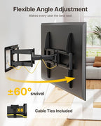 monTEK Heavy-Duty Full Motion TV Wall Mount Bracket for 50–100″ TVs up to 200 lbs – 4X Load Tested, Dual Arm Extension to 25.1″, Tool-Free Tilt/Swivel/Level, Max VESA 900×600, Fits 12/16/18/24" Studs