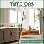 Mirrorons Large Mirror 72" x 36", Modern Rectangle Bathroom Mirror with Frameless Polished Edge, Hangs Horizontally or Vertically. Upgraded Shatterproof Bathroom Mirrors for Wall.