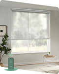 Yoolax Motorized Blinds App Control, Light Filtering Motorized Shades for Windows, Cordless Automatic Roller Shades for Bedroom Living Room Office(Light Filtering Linen Beige, 50" W x 72" H)