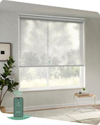 Yoolax Motorized Blinds App Control, Light Filtering Motorized Shades for Windows, Cordless Automatic Roller Shades for Bedroom Living Room Office(Light Filtering Linen Beige, 47" W x 72" H)
