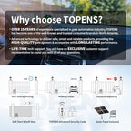 TOPENS DKC500S Solar Sliding Gate Opener Chain Drive Automatic Gate Motor for Heavy Driveway Slide Gates Up to 1300 Pounds, Electric Gate Operator Battery Powered with Solar Panel Remote Control Kit