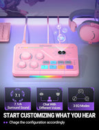 FIFINE Streaming Audio Mixer with XLR Mic Interface & 7.1 Surround Sound, Gaming RGB Mixer for PC/PS4 with Individual Volume Knob, 3 EQ Mode, 48V Phantom Power,Voice Changer-AmpliGame SC8P