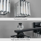 FDPBY Vanity Lights 6-Light Modern Crystal Vanity Light Plating Black Bathroom Light Fixtures Over Mirror Crystal Bathroom Vanity Lighting Fixtures