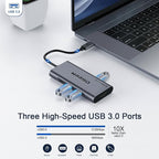 USB C Hub, QGeeM USB 4k to HDMI Adapter, 7 in 1 USB-C Dongle with 100W PD,USB 3.0, Card Reader, Compatible for MacBook iPhone 15/17 Ipad Pro max,Chromebook Laptop USB Type C Dock-Grey