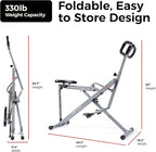 Sunny Health & Fitness Smart Row-N-Ride Glute & Leg Trainer, Foldable Squat Assist Rower with Exclusive SunnyFit App Connection