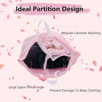 Guozcaray 2 Pcs Special Zoning laundry bag for delicates with handles mesh laundry bags washing machine laundry totes travel storage and sorting bag (Pink2)