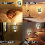 PODMemory Daisy Stained Glass Night Lights Plug into Wall for Room, Daisy Night Light LED for Bedroom