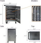 32 Device Mobile Charging Station for Laptops/Tablets/iPads/Chromebooks,32 Bay Lockable Charging Cabinet with Cable Management & Power Strip Included, Laptop & Tablet Storage Carts,Easy Assembly