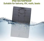 ALLPOWERS SF200 200W Flexible Solar Panel,Ultra-Thin 3mm Bendable Monocrystalline Solar Charger,25% Efficiency IP68 Waterproof for RV Roof,Camping,Marine Use,Compatible
