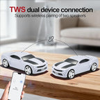 WSTER Classic Sports Car Model Bluetooth Speaker, Portable Wireless Outdoor Speaker with HD Sound, TWS Pairing, Truck Bluetooth Speaker, Parties & Home Audio (White)