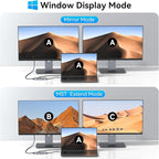 HODO Docking Station to Dual HDMI Monitors Adapter USB C to Dual HDMI Adapter 4K 60 Hz for Laptops Docking Station Dual Monitor with PD 3 USB Port Button Compatible for HP Elitebook Dell XPS 13 15 etc
