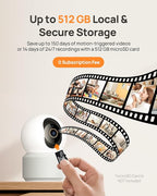 Anona 4K UHD Indoor Camera, Pet/Dog/Baby Security Camera with Phone App, 360°Pan-Tilt, 5G/2.4G Dual-Band Wi-Fi 6, Auto-Tracking, Person/Pet/Baby Crying Detection, Privacy Mode, Two-Way Audio, 2 Pack