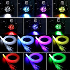 AZIMOM Mini 6W Twinkle Fiber Optic Starlight Box Sound Activated RGBW Fiber Optic Light Source APP/Remote Control Light Engine Driver for Car Home Ceiling Star Lighting Decor
