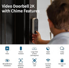 Arlo Video Doorbell 2K + Chime 2 (2nd Gen, Latest Release), Wireless or Wired Option, 2-Way Audio, Night Vision, Head to Toe View, Package Detection, Person & Vehicle Recognition, 1-Month Secure Plan