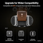 PGYTECH Beetle Camera Clip V2 with Plate, Quick Release Camera Backpack Clip, Arca-Swiss Compatible, SnapLock System for Sony/Nikon/Fuji/DSLR Cameras, Instant Mounting & Hands-Free, Aurora Purple