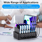 150W/35A Charging Station for Multiple Devices, 16 Port USB C Fast Charging Station with Adjustable Dividers - Organizer Charging Dock for Smartphone, iPad, Kindle, Tablet & More