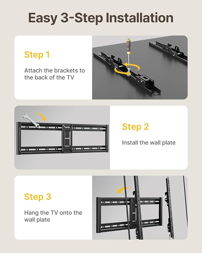 monTEK Heavy Duty Tilting TV Wall Mount for 43-95 Inch TVs, 200 lbs Capacity, 1.65" Slim Low Profile Wall Bracket, Max VESA 800x400mm Fits 16"/18"/24" Studs, Space-Saving for Large Flat & Curved TVs