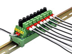 DIN Rail Mount AC 24-250V 8 Channel Pluggable Side Wiring Terminal Block Power Distribution Fuse Module, HCDC HD065RT