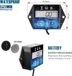 2 Pieces Runleader Small Engine Timer, Digital Tachometer, Maintenance Reminder, Battery Replaceable, User Shutdown, for ZTR Lawn Mower Tractor Generator Marine Outboard ATV (2)