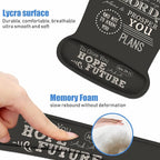 Ergonomic Mouse Pad Wrist Support and Keyboard Wrist Rest Set with Coasters, Non-Slip PU Base, Easy Typing and Relieve Wrist Pain, Perfect for Home Office Working Studying, Bible Verse Jeremiah 29:11