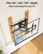 Mounting Dream UL Listed Full Motion TV Wall Mount for Most 42-84'' TVs, TV Mount with Premium Ball Bearing Design for Smooth Extension and Swivel, Max VESA 600x400mm, 100LBS, Up to 24'' Wood Stud