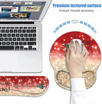 Keyboard Wrist Rest + Mouse Pad Wrist Support Set with Coasters, Stay Positive Work Hard and Make It Happen Inspirational Quote Wrist Mouse Pad with Non-Slip PU Base for Home Office Working Studying