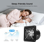 XUFOPLY 6 Inch Exhaust Fan, 110V 40W Wall Mounted Vent Fans 2600RPM Kitchen Bathroom Windows Fan Metal Extractor Fan for Attic, Garage, Window Ventilation (Black, 6 Inch)