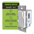 Select LED 60W 12V DC Driver and Dimmer Light Switch, 120VAC Decora Dimmer Switches for LED Lights, Preset Dimmer with On/Off 3-Way Switches