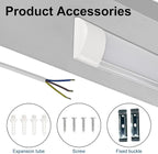 colmeguna 8 Packs 4FT LED Batten Light, Ultra-Thin Ceiling Surface Mounted Light, 40W, 4000K, IP20, LED Ceiling Lamp for Garage, Shop, Hallway, Office, Market, ver2