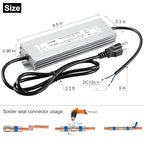 LLTOP LED Driver 100 Watts Waterproof IP67 Power Supply AC100-264V to 12V DC 8.3A Low Voltage Transformer Ultra Thin Adapter for Outdoor LED Lights, Computer Project