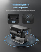Dangbei MP1 MAX Triple Laser Projector 4K - 3100 ISO Lumens, 110% BT.2020, Google TV with Netflix Officially, 300'' Display, 2x12W Dolby Audio DTS:X, HDR10+, Blu-ray 3D