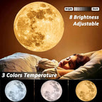 BODLYL Non-Fade Moon Projector Night Light, USB Powered Moon Lamp Romantic Atmosphere Night Light Projector for Bedroomr, Gift for Kids Moon Lover Couples Selfie Wall Ceiling Decor with 3 Colors