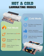 Laminator Machine 13 Inch Lamination Machine with Auto Paper Feed, Never Jam A3 Thermal Lamination, 20 Laminating Sheets 10-in-1 Laminator with Cutter, Trimmer & Corner Rounder for Office School Home