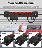 Heavy Duty Power Strip,6 Outlets Metal Power Strip with Individual Switch & Cord Management,Mountable Surge Protector 1200J,10FT Extension Cord (Black,10 FT)