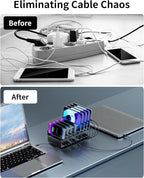 360W Charging Station for Multiple Devices, 12-Port USB C Charging Station with Dual 45W PD PPS Port, Multi Device Fast Charger Dock for MacBook Pro Laptop, iPhone, iPad, Tablet, Android Cell Phone