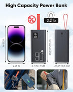 90000mAh High Capacity Power Bank, 30W Fast Charging Portable Charger PD&QC 3.0, 5 Output 2 Input Large Powerbank with LED Display USB C Battery Pack Charger Portable for Outdoor Camping Travel