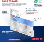 BNX TruFilter 20x20x1 MERV 13 (4-Pack) AC Furnace Air Filter - MADE IN USA - Electrostatic Pleated Air Conditioner HVAC AC Furnace Filters - Removes Pollen, Mold, Bacteria, Smoke