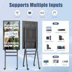QIXZOCV MWE 43 Inch Mobile Digital Signage Display Touchscreen Kiosk with Flight Case, Portable LCD Screen with Screen Mirroring App Publishing, Advertising Display Poster, Android OS