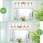 Guliaofo 6-Light E26 Gold Bathroom Vanity Lights, Modern Bathroom Light Fixtures with Clear Glass Shade, Wall Lamps for Mirror Hallway Kitchen Cabinet Living Room Sconces Lights