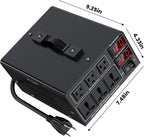 5000W Voltage Converter Transformer(110V to 220V or 220V to 110V) Step Up/Down Converter 110/120 Volt - 220/240 Volt w/US Power Cord,Circuit Breaker Protection, LCD Screen Display