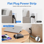 13 in 1 Surge Protector Power Strip Flat Plug 8 Widely AC Outlet 3 USB Ports,1250W/10A，5 ft Extension Cord with Multiple Outlets, Desk Extender for Dorm, Home,Travel， Office Essentials,ETL Listed