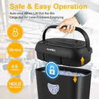 Suntiko 14 Sheet Cross Cut Paper Shredder for Home Office Use with P-4 High Security and 6.6 Gallon Bin for Credit Cards CDs or Staples ETL Certified Black
