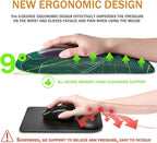 BOCHEERY Ergonomic Mouse Pad Wrist Support,Upgrade Mousepad with Massage Design,Non-Slip PU Base Desktop Mouse Pads for Pain Relief, Computer, Office & Home,12 x 8 in（F-Leaf Green）