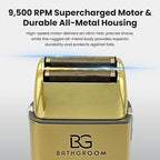 Electric Razor for Men Face with Double Titanium Foils, Professional Barber-Style shavers for Men, USB Rechargeable, Includes Cleaning Brush, Protective Cap & Pouch (Gold)