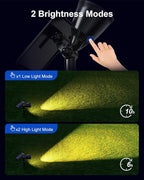 2 Pack Outdoor Solar Powered Spot Lights Waterproof Bright LED Spotlights Outside Uplighting for Yard Flag, Tree, Lawn, Garden, Backyard, House, Driveway, Super Focused Lens Spotlights, Warm White